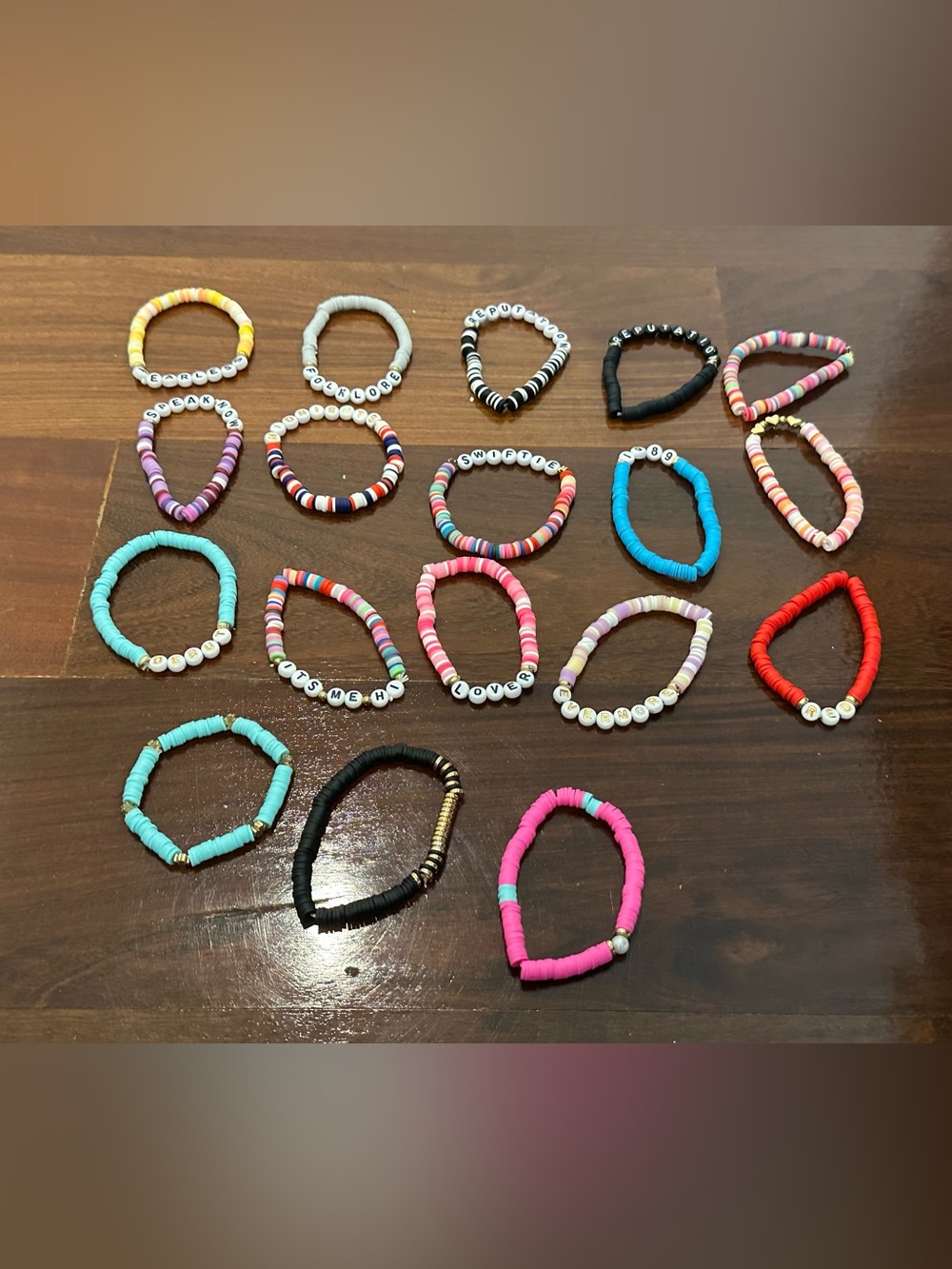 Taylor Swift Eras Tour Bead Bracelets, 18 total bracelets